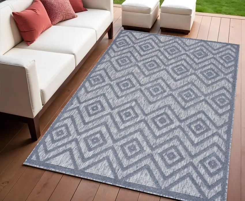 Denim Blue Indoor Outdoor Area Rug Photo 2