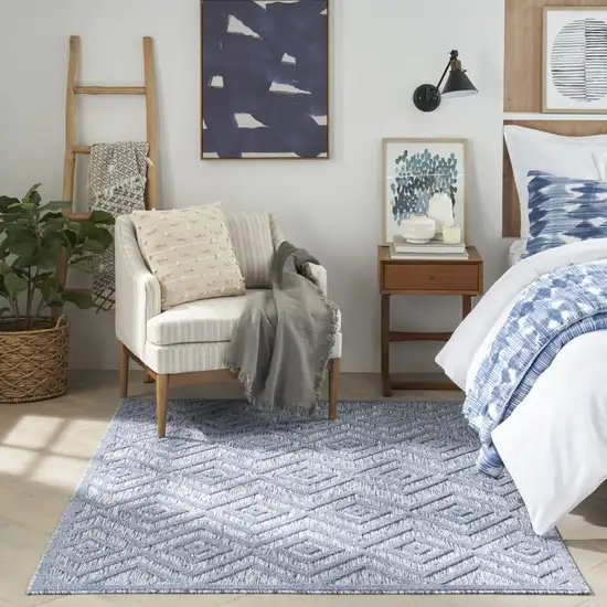 Denim Blue Indoor Outdoor Area Rug Photo 6