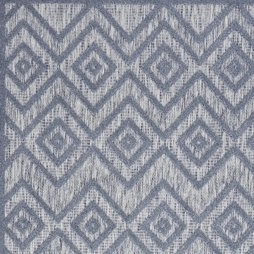 Denim Blue Argyle Indoor Outdoor Area Rug Photo 3