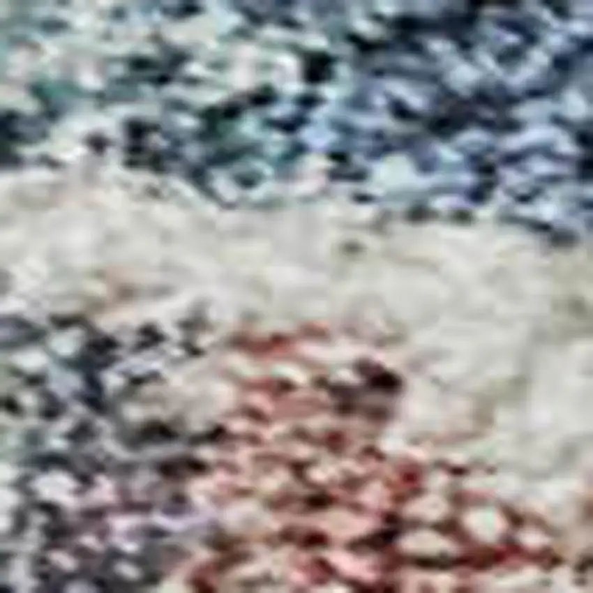 Denim Blue Beige And Copper Medallion Washable Area Rug With UV Protection Photo 2