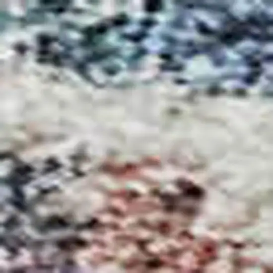 Denim Blue Beige And Copper Medallion Washable Area Rug With UV Protection Photo 2