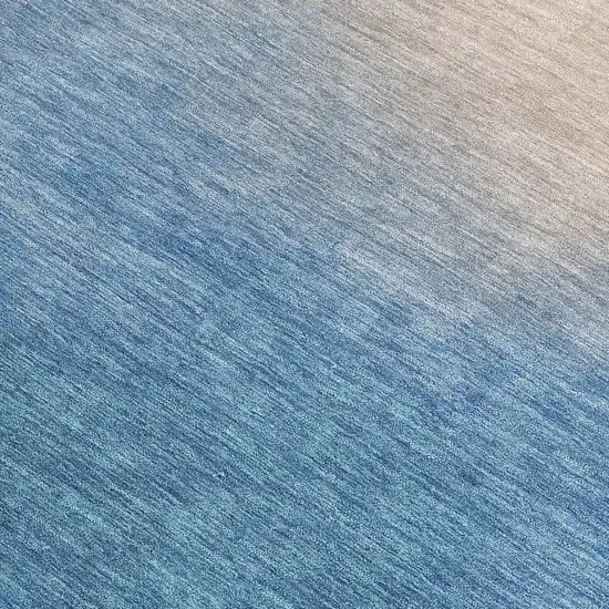 Denim Blue Beige And Cream Abstract Washable Indoor Outdoor Area Rug Photo 2