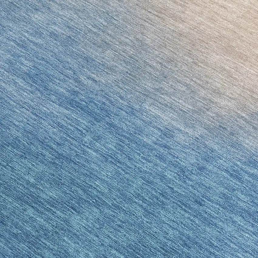 Denim Blue Beige And Cream Abstract Washable Indoor Outdoor Area Rug Photo 2