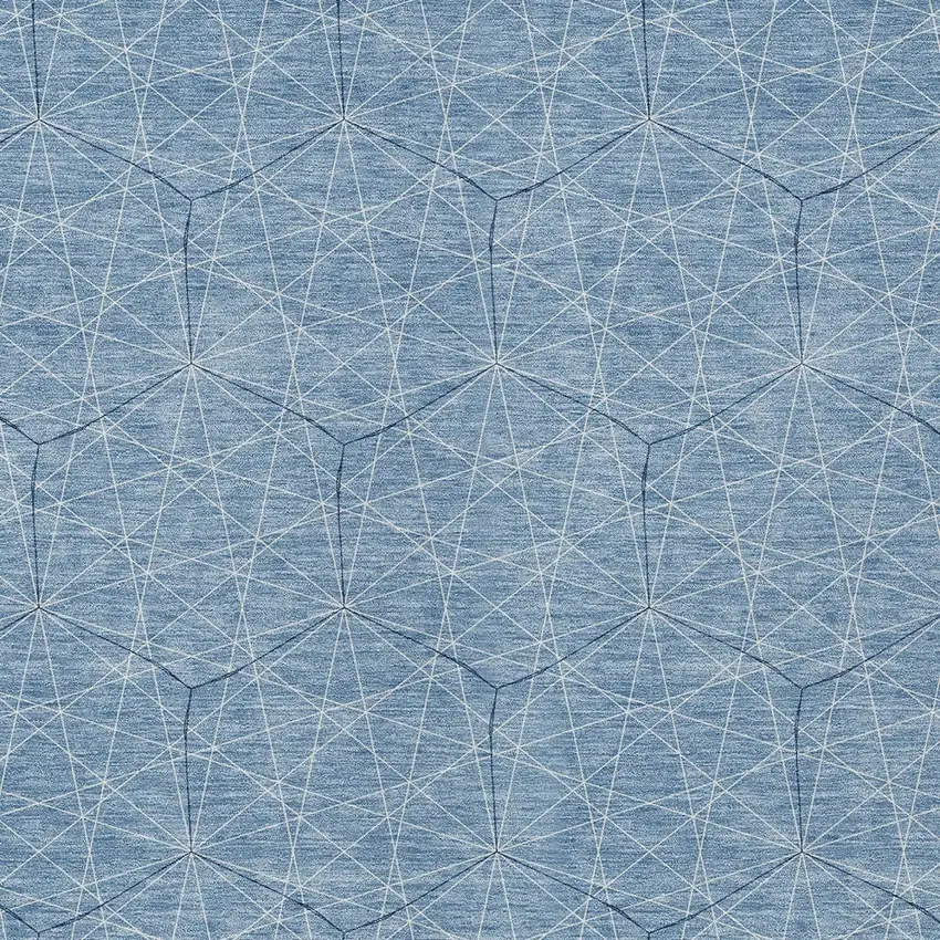 Denim Blue Black And Ivory Geometric Washable Indoor Outdoor Area Rug Photo 5
