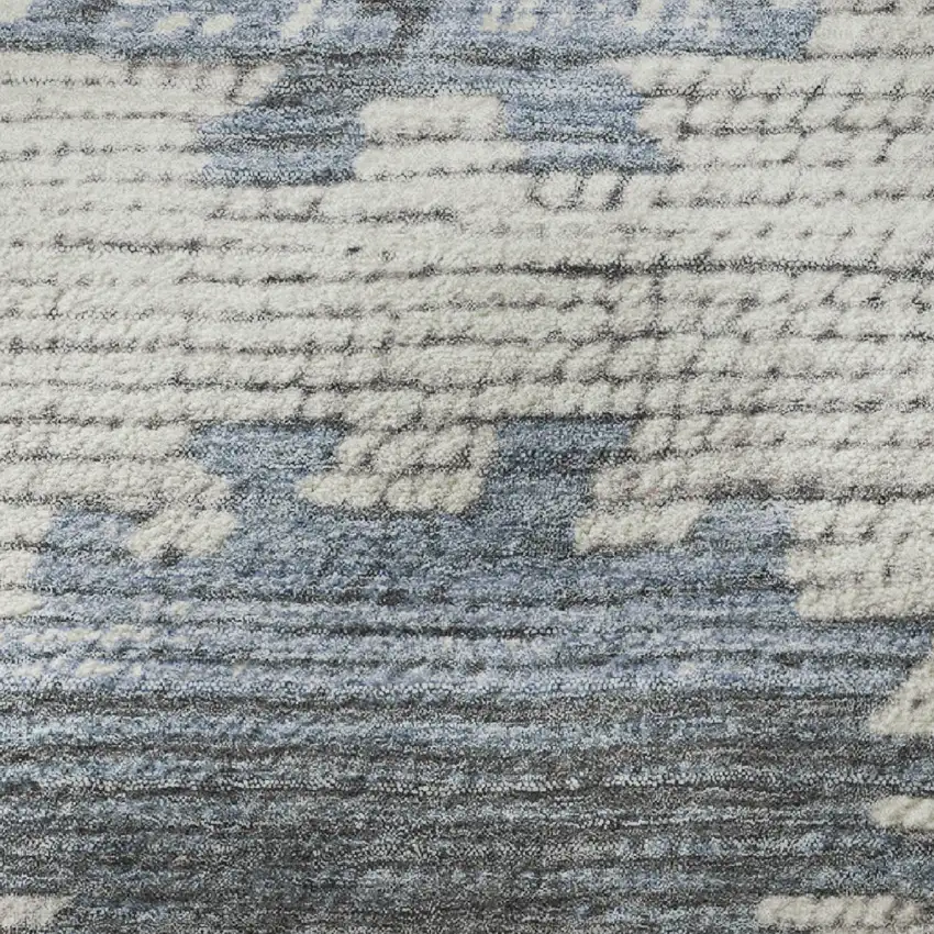 Denim Blue Blush And Ivory Tribal Washable Area Rug With UV Protection Photo 8