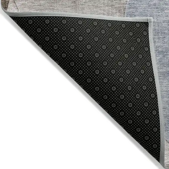 Denim Blue Brown And Beige Geometric Washable Indoor Outdoor Area Rug Photo 3