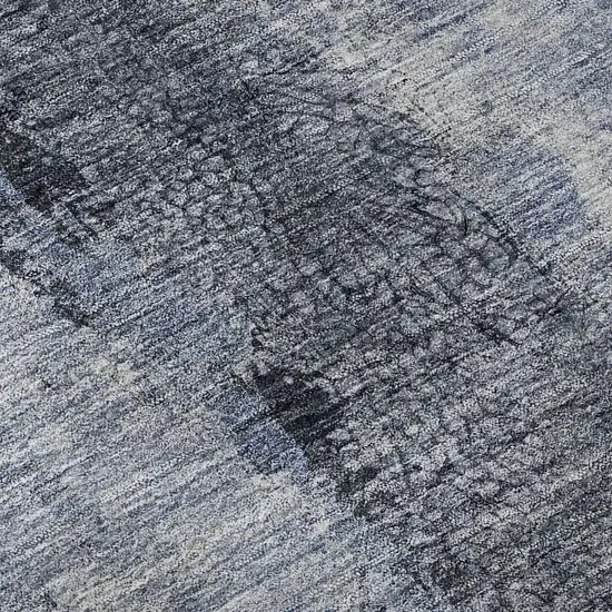 Denim Blue Gray And Ivory Abstract Washable Area Rug With UV Protection Photo 1