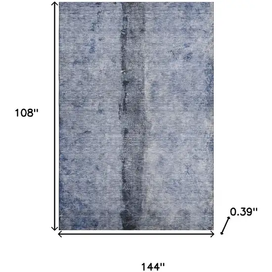 Denim Blue Gray And Ivory Abstract Washable Area Rug With UV Protection Photo 3