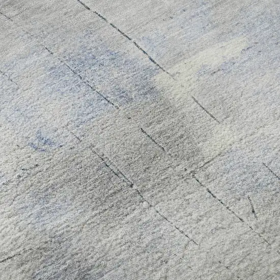 Denim Blue Gray And Silver Abstract Washable Area Rug With UV Protection Photo 9