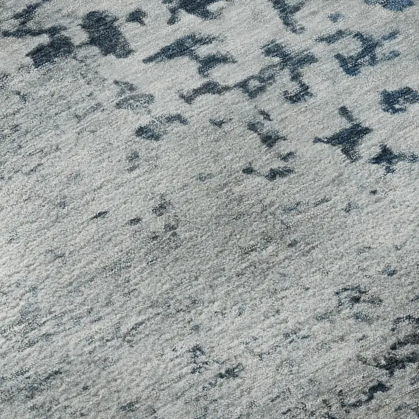 Denim Blue Gray And Sky Blue Abstract Washable Area Rug With UV Protection Photo 9