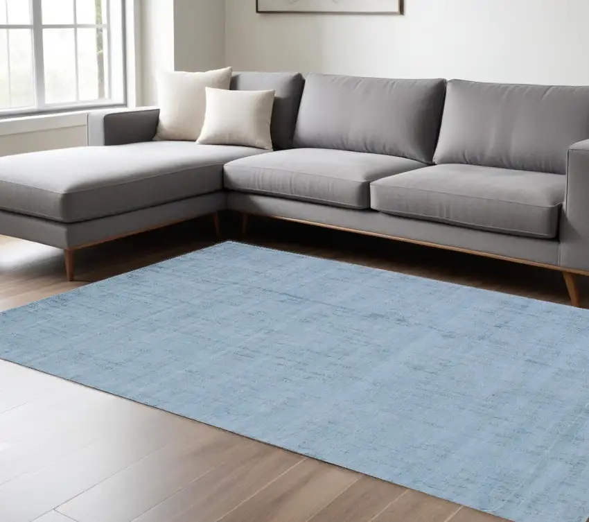 Denim Blue Hand Loomed Area Rug Photo 1