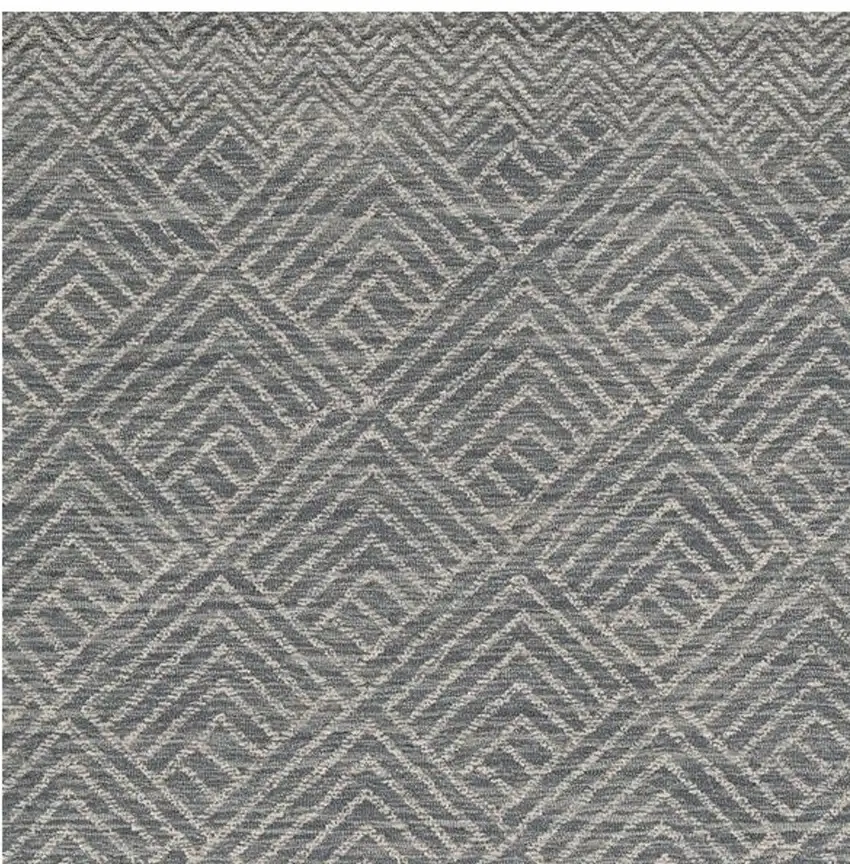 Denim Blue Hand Tufted Space Dyed Geometric Indoor Area Rug Photo 5