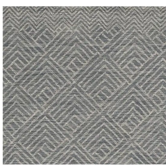 Denim Blue And Gray Wool Geometric Hand Tufted Area Rug Photo 4