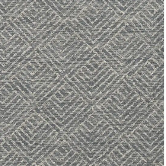 Denim Blue And Gray Wool Geometric Hand Tufted Area Rug Photo 3