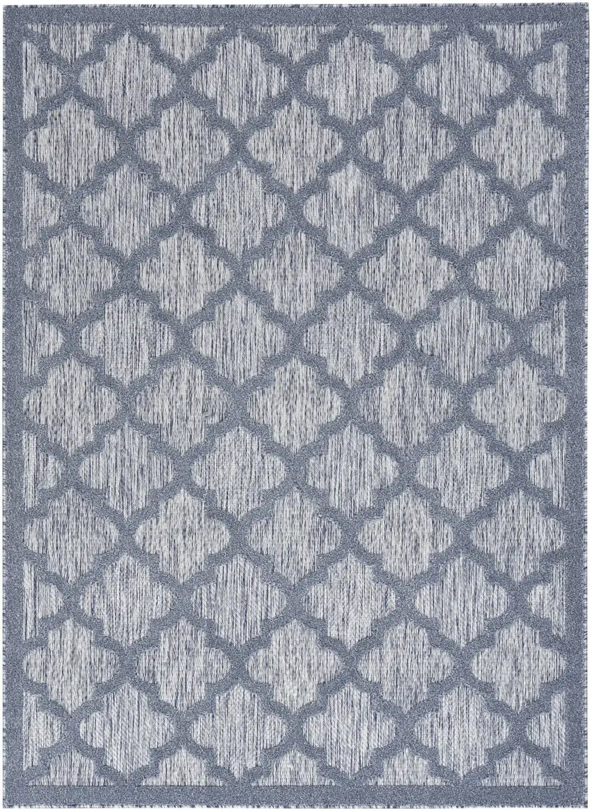 Denim Blue Ikat Indoor Outdoor Area Rug Photo 1