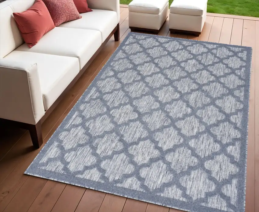 Denim Blue Indoor Outdoor Area Rug Photo 2