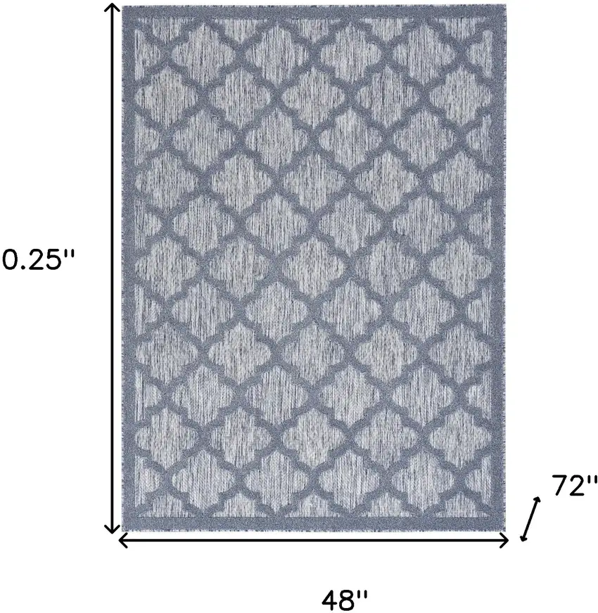 Denim Blue Ikat Indoor Outdoor Area Rug Photo 5
