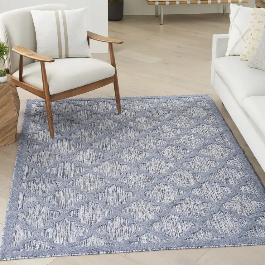 Denim Blue Indoor Outdoor Area Rug Photo 5