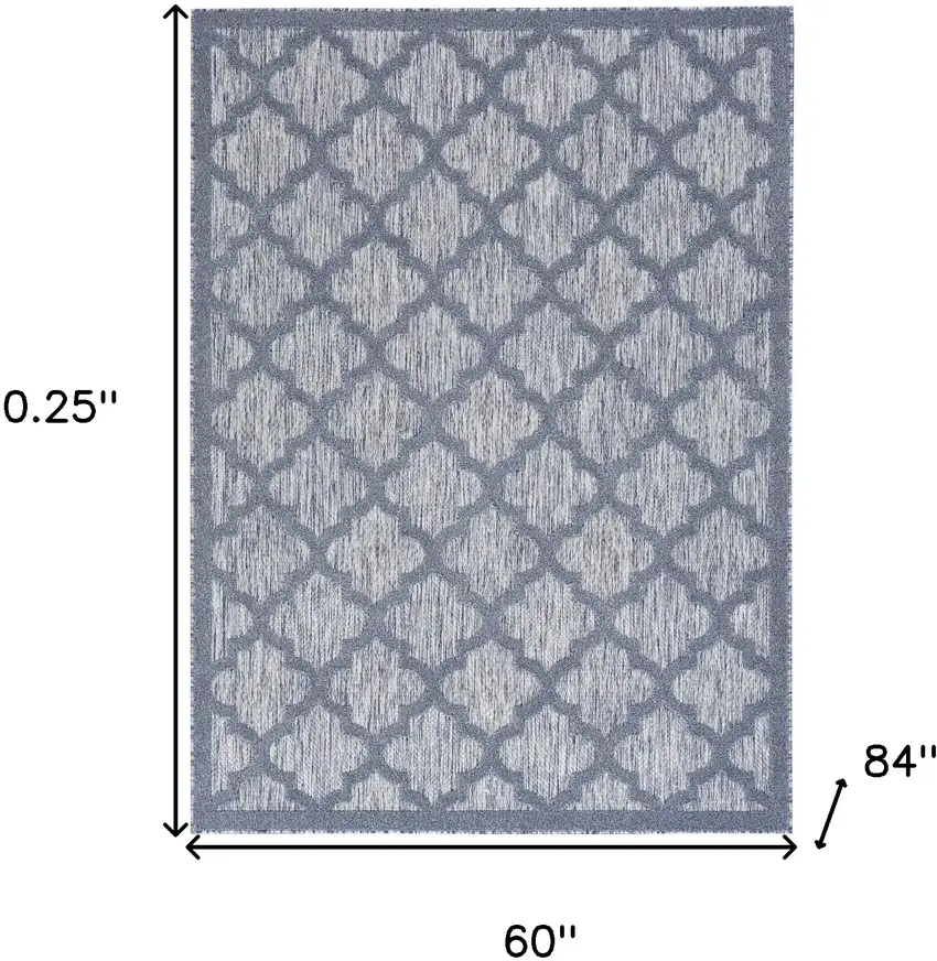 Denim Blue Ikat Indoor Outdoor Area Rug Photo 5