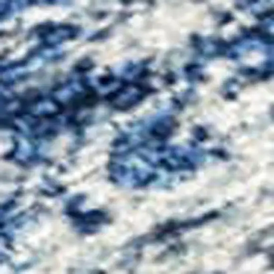 Denim Blue Ivory And Beige Striped Washable Indoor Outdoor Area Rug Photo 2