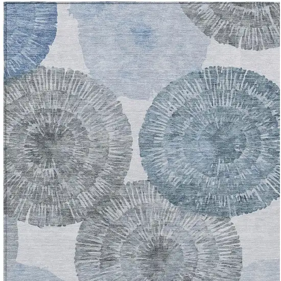 Denim Blue Ivory And Gray Abstract Washable Indoor Outdoor Area Rug Photo 4