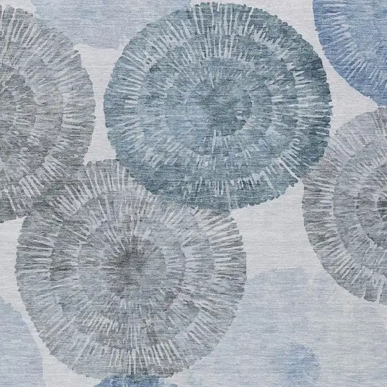 Denim Blue Ivory And Gray Abstract Washable Indoor Outdoor Area Rug Photo 8