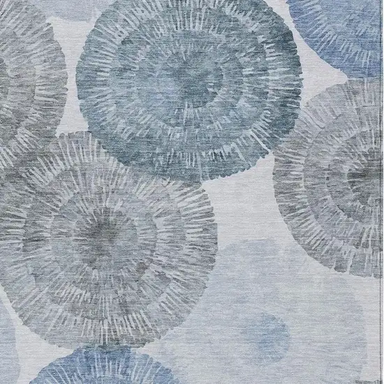 Denim Blue Ivory And Gray Abstract Washable Indoor Outdoor Area Rug Photo 8