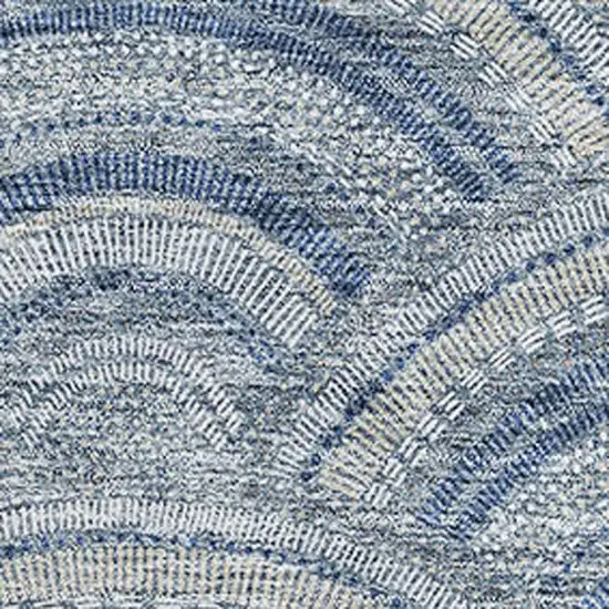 Denim Blue Ivory And Gray Geometric Washable Area Rug With UV Protection Photo 2