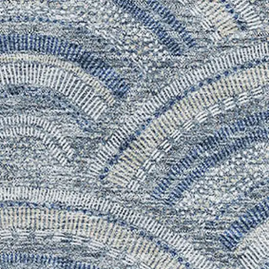 Denim Blue Ivory And Gray Geometric Washable Area Rug With UV Protection Photo 2