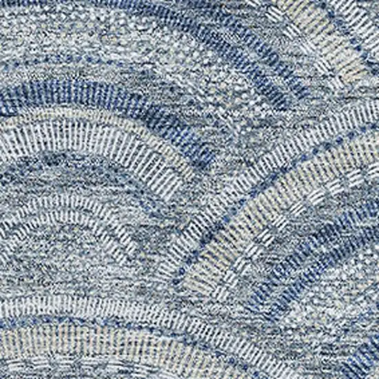 Denim Blue Ivory And Gray Geometric Washable Area Rug With UV Protection Photo 2