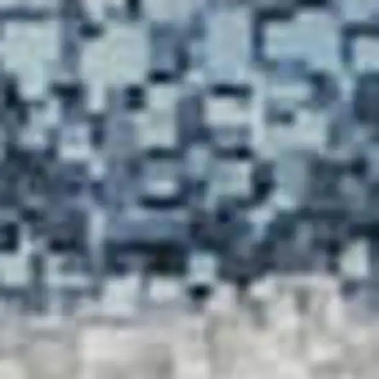 Denim Blue Ivory And Gray Geometric Washable Area Rug With UV Protection Photo 1