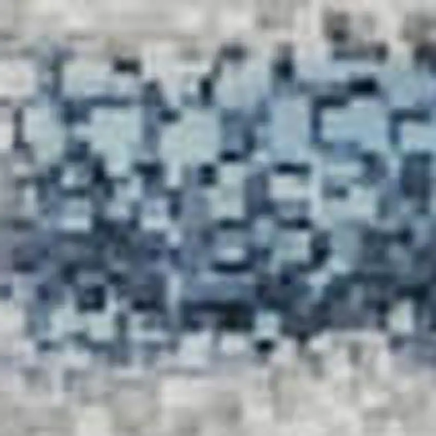 Denim Blue Ivory And Gray Geometric Washable Area Rug With UV Protection Photo 4