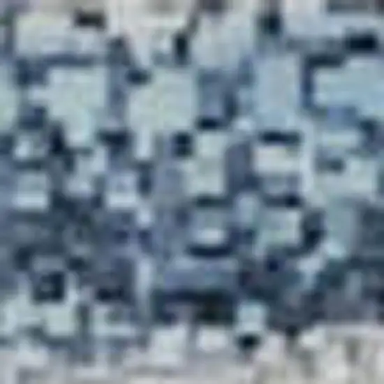 Denim Blue Ivory And Gray Geometric Washable Area Rug With UV Protection Photo 1