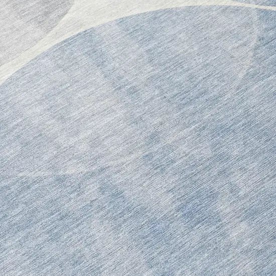 Denim Blue Ivory And Gray Geometric Washable Indoor Outdoor Area Rug Photo 7
