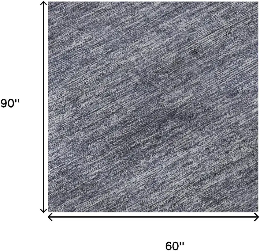 Denim Blue Ivory And Gray Striped Washable Area Rug With UV Protection Photo 8