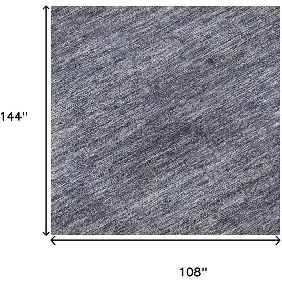 Denim Blue Ivory And Gray Striped Washable Area Rug With UV Protection Photo 9