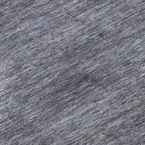 Photo of Denim Blue Ivory And Gray Striped Washable Area Rug With UV Protection