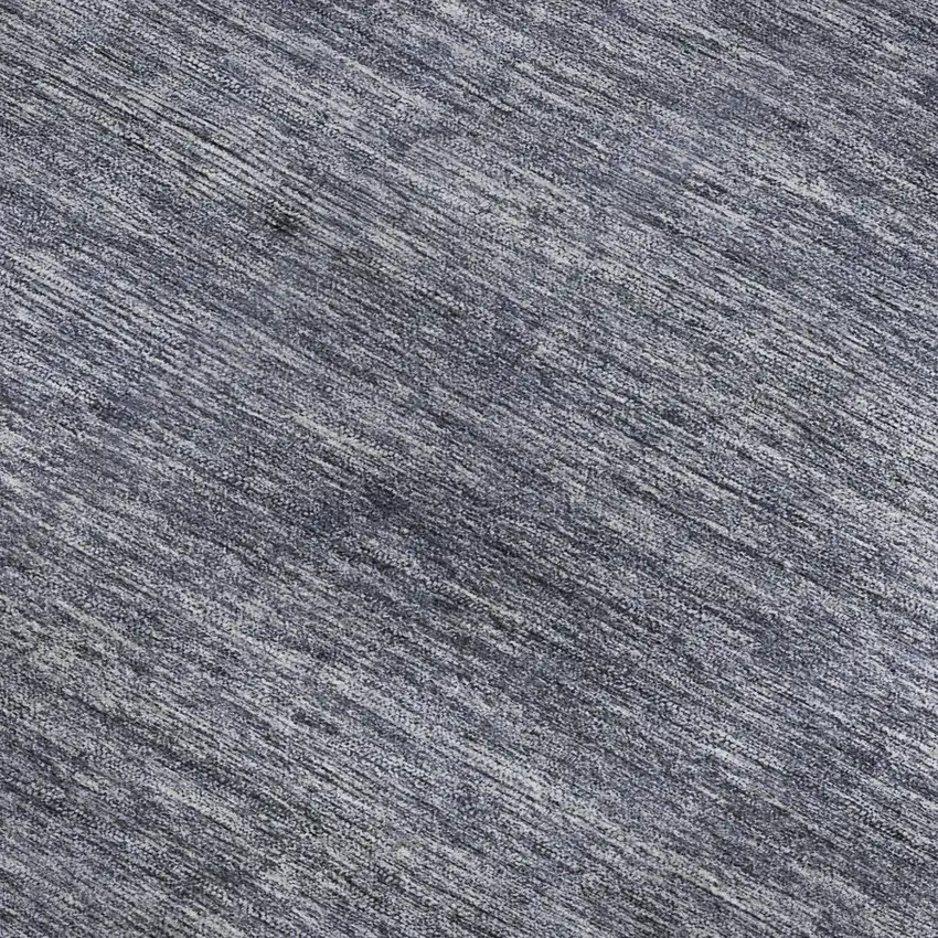 Denim Blue Ivory And Gray Striped Washable Area Rug With UV Protection Photo 2