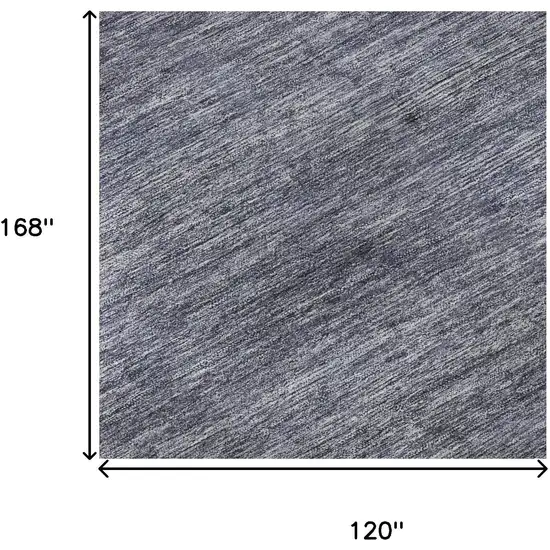 Denim Blue Ivory And Gray Striped Washable Area Rug With UV Protection Photo 9