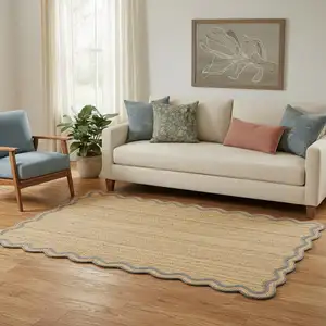 Photo of Denim Blue Jute Hand Braided Area Rug