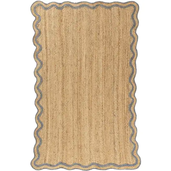 Denim Blue Jute Hand Braided Area Rug Photo 2