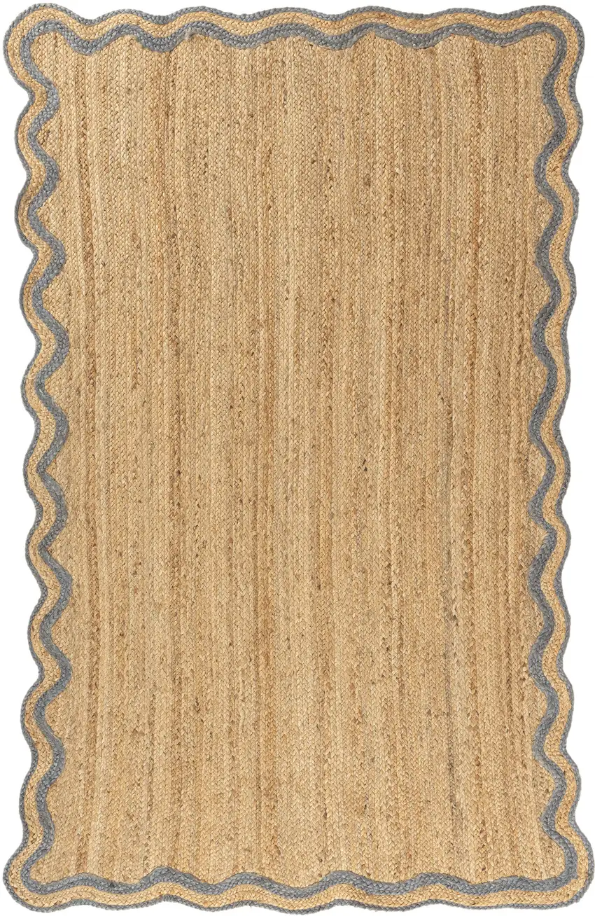 Denim Blue Jute Hand Braided Area Rug Photo 2