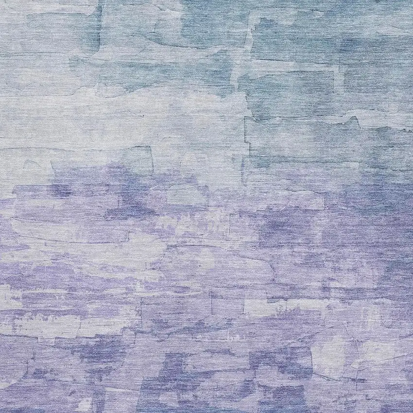 Denim Blue Lavender And Sky Blue Striped Washable Area Rug With UV Protection Photo 2