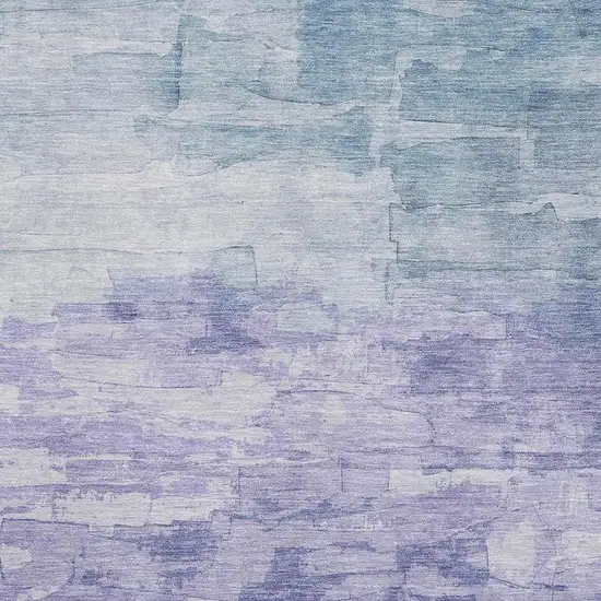 Denim Blue Lavender And Sky Blue Striped Washable Area Rug With UV Protection Photo 2
