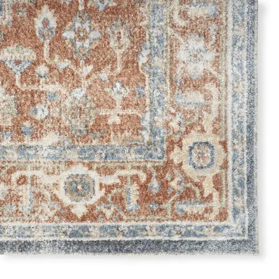 Denim Blue Oriental Power Loom Distressed Washable Area Rug Photo 6