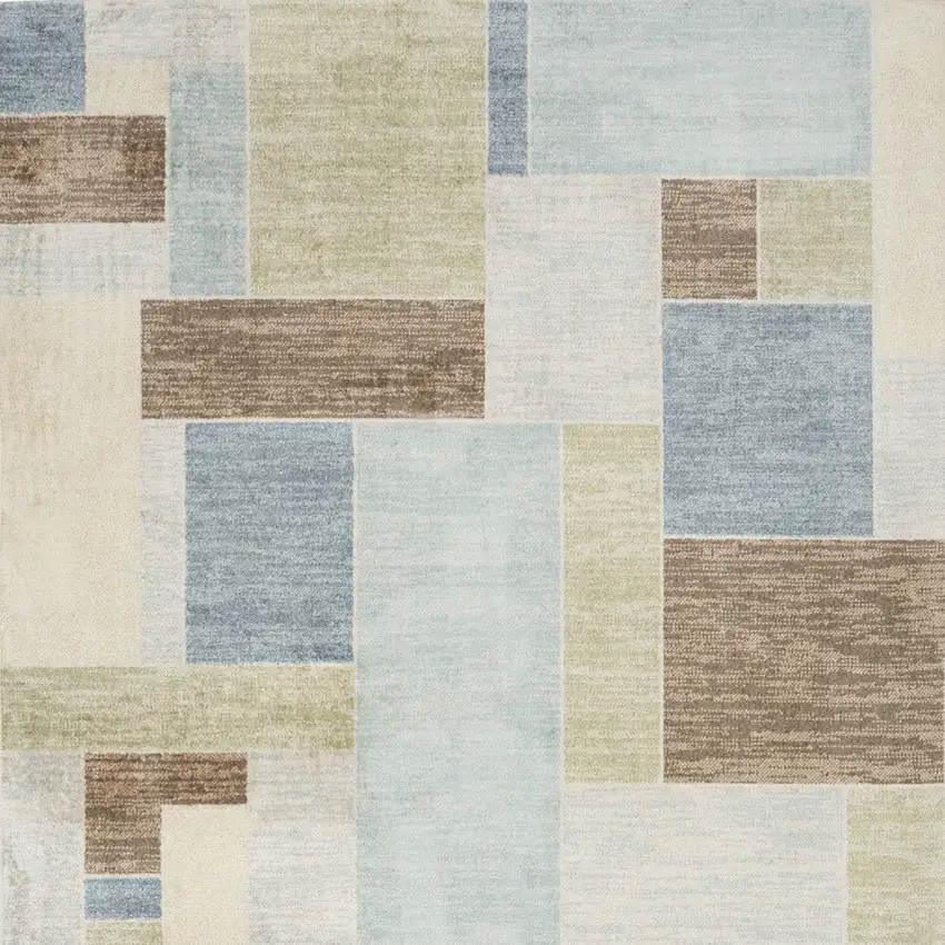 Denim Blue Oriental Power Loom Distressed Washable Area Rug Photo 4