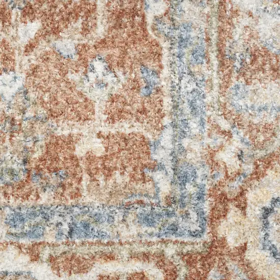 Denim Blue Oriental Power Loom Distressed Washable Area Rug Photo 3