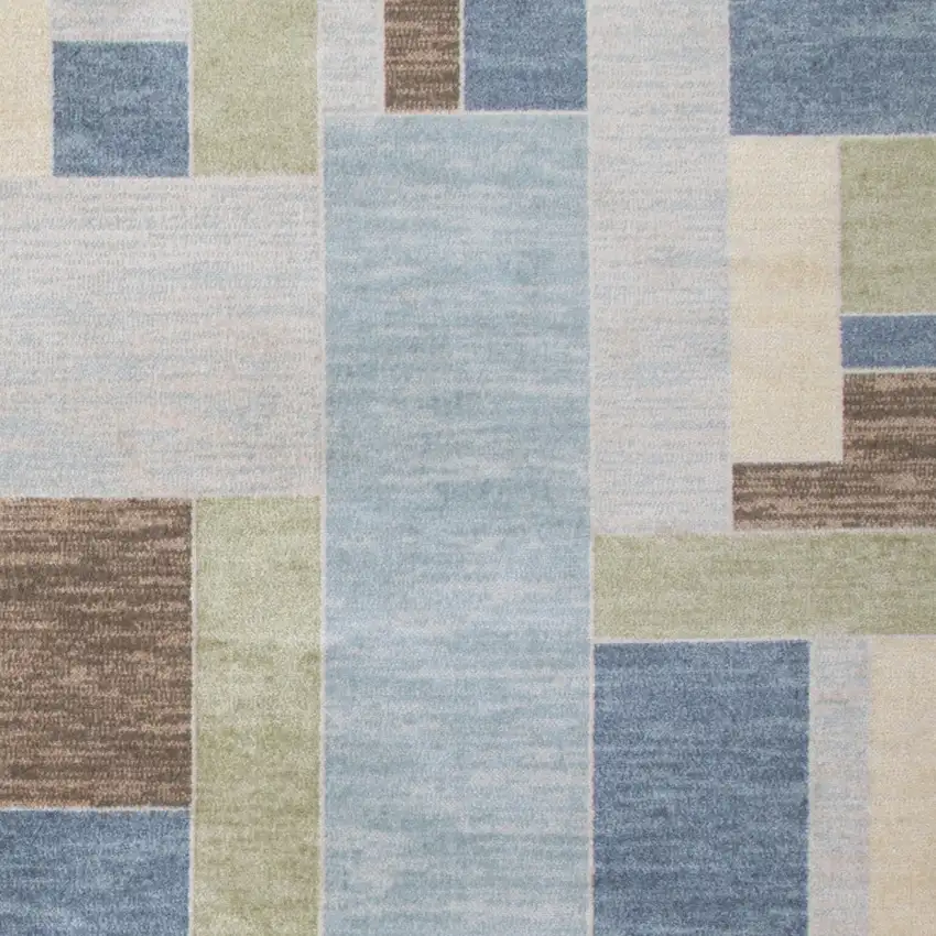 Denim Blue Oriental Power Loom Distressed Washable Area Rug Photo 3