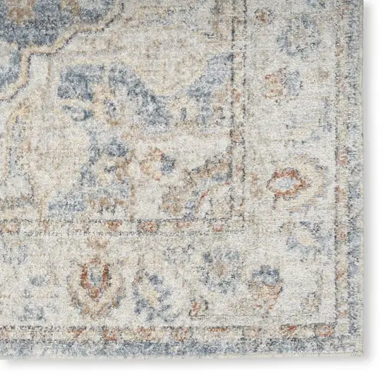 Denim Blue Oriental Power Loom Washable Area Rug Photo 7