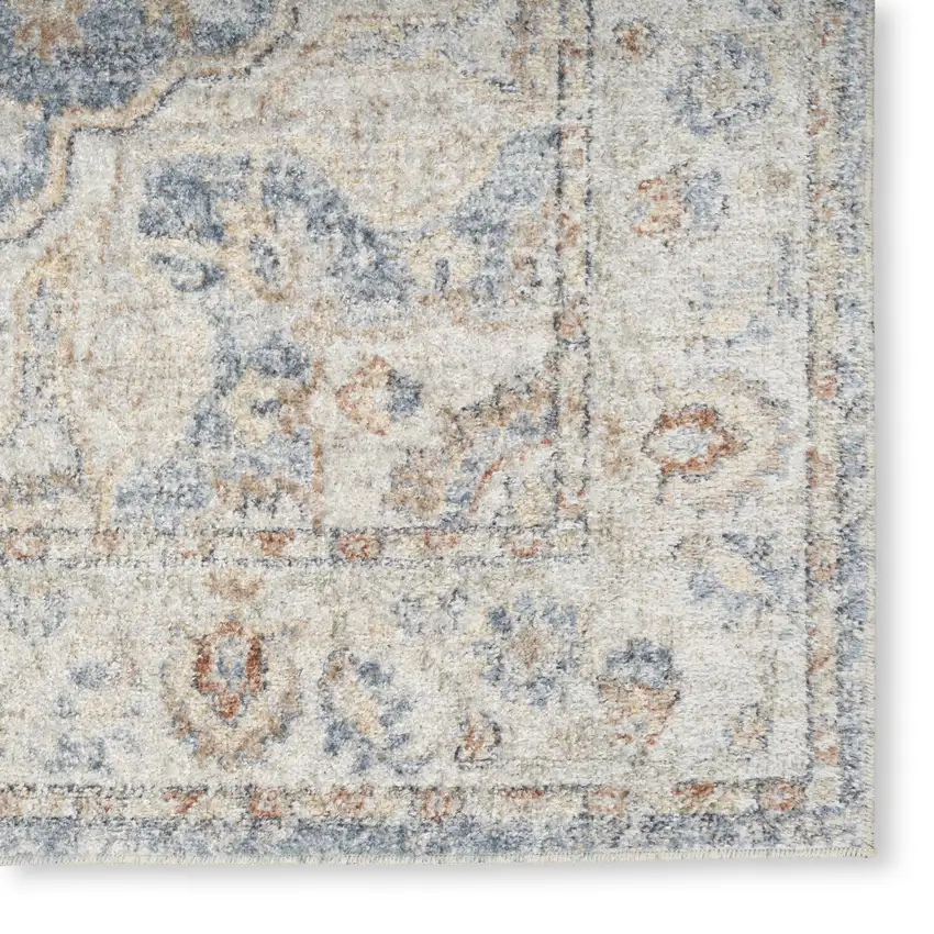 Denim Blue Oriental Power Loom Washable Area Rug Photo 7